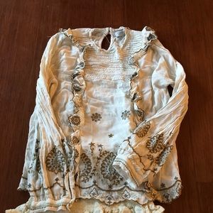 Zara Basic Cotton Woven Blouse and Skirt Set